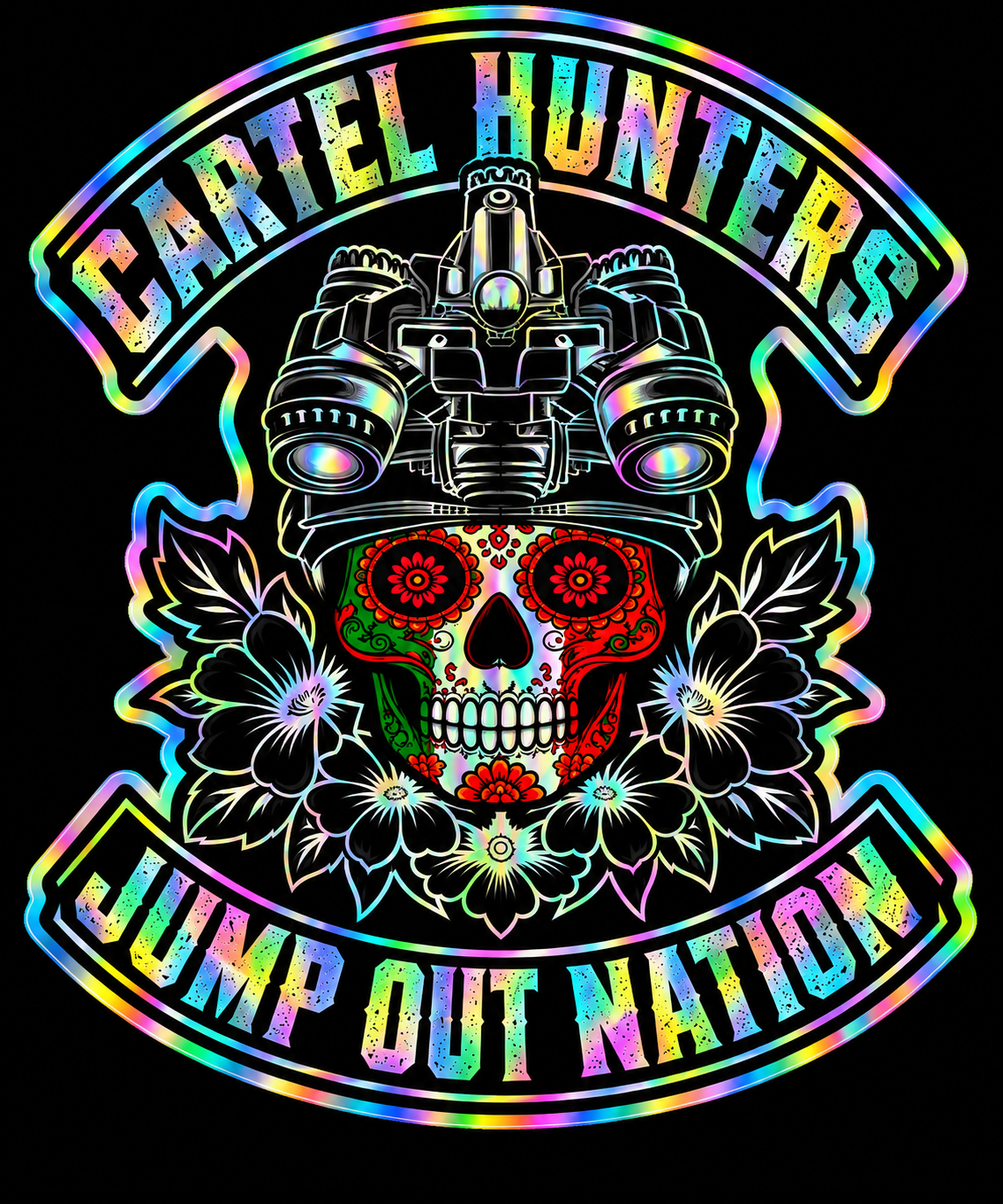 💀 CARTEL HUNTER — Holographic Sticker
